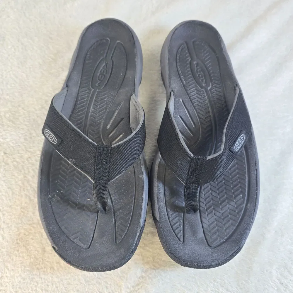 KEEN KMX 1019293 Mens Black Thong Sandals Flip Flops Size 8 Outdoor Comfort